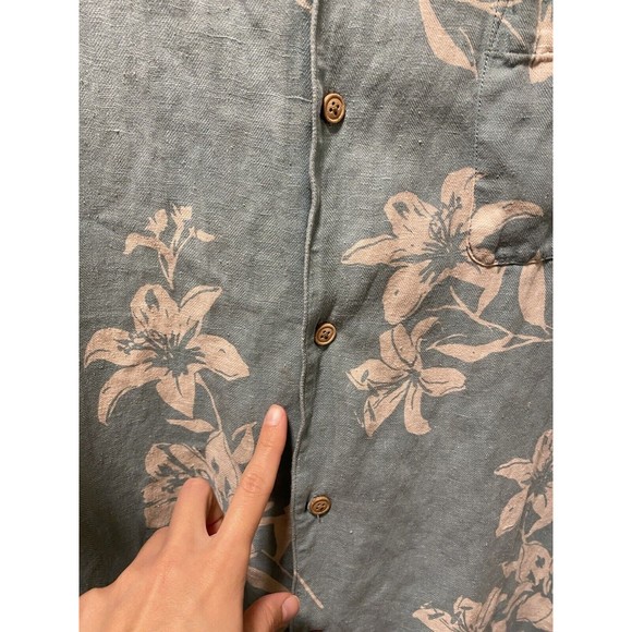 28 Palms Mens Size XXL Linen Silk Floral Hawaiian Button Down Relaxed Fit Shirt - Picture 3 of 7
